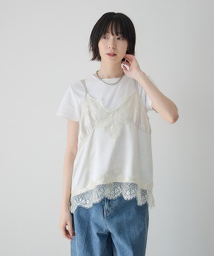 残りわずか】Dignite Collier サテンレースキャミ | IKG crossing