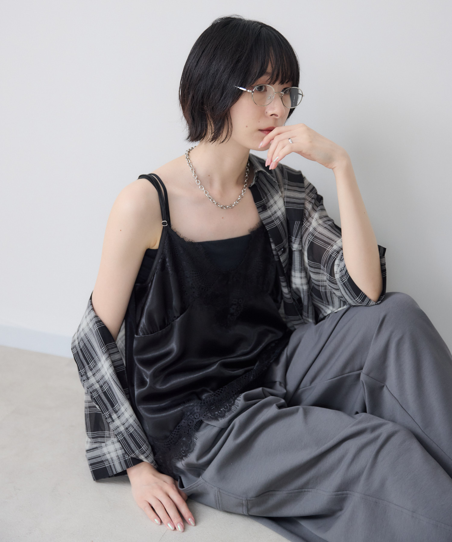 Dignite Collier サテンレースキャミ | IKG crossing