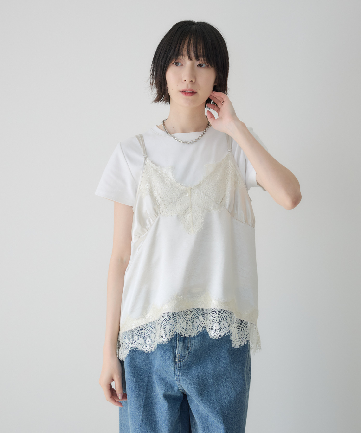Dignite Collier サテンレースキャミ | IKG crossing