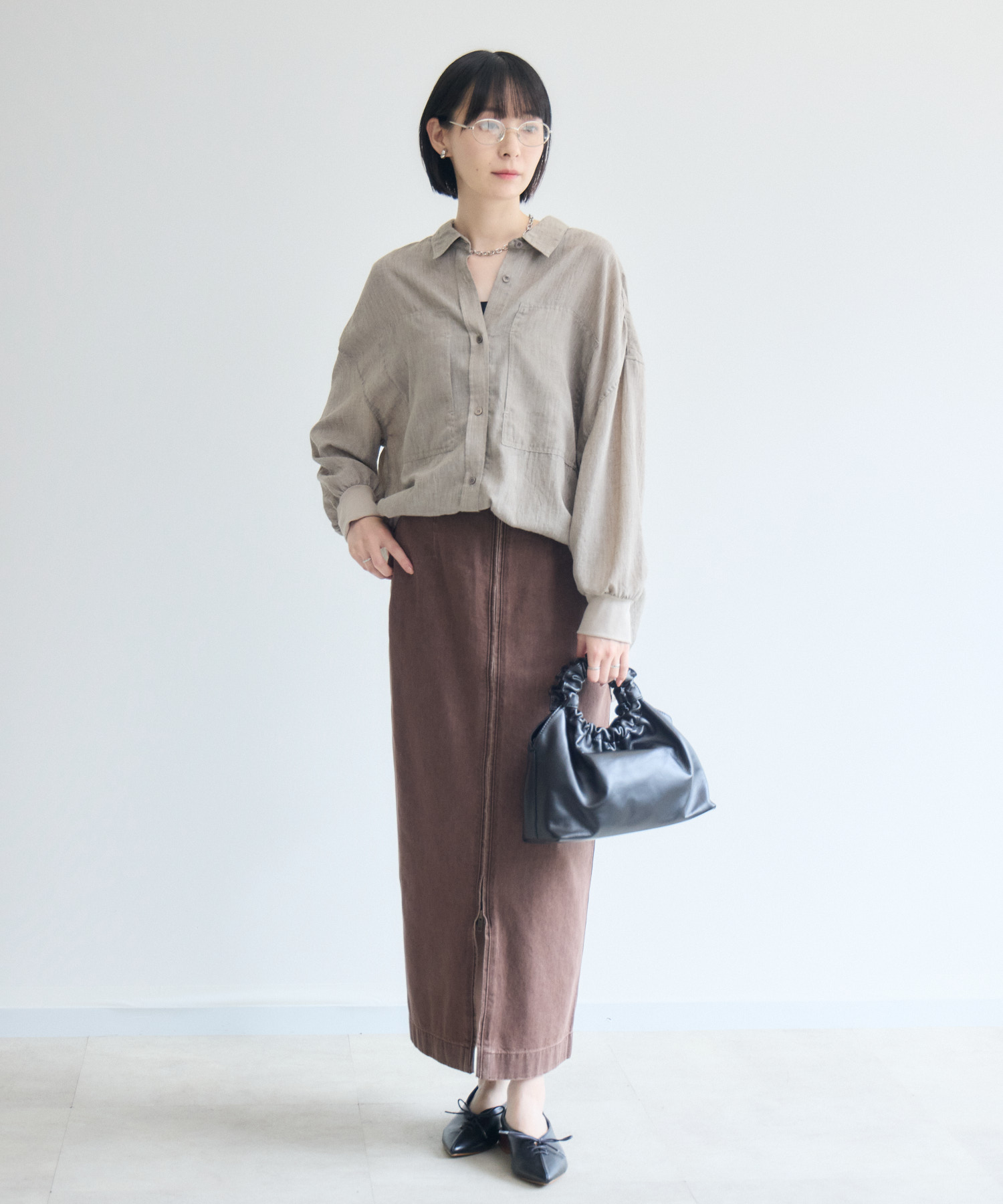 極美品 慈雨 近年商品 サルエルパンツ ビッグブロックスカート 綿 40 L