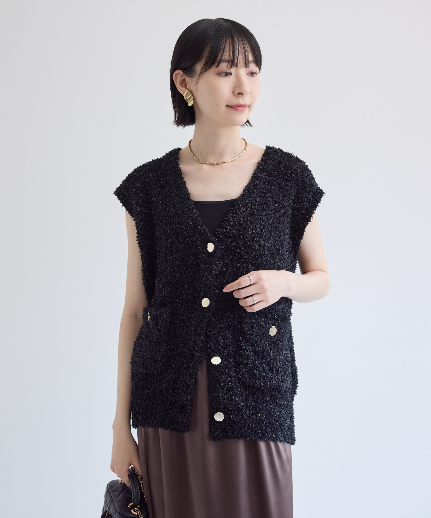 cloche ワシャワシャニットベスト | IKG crossing