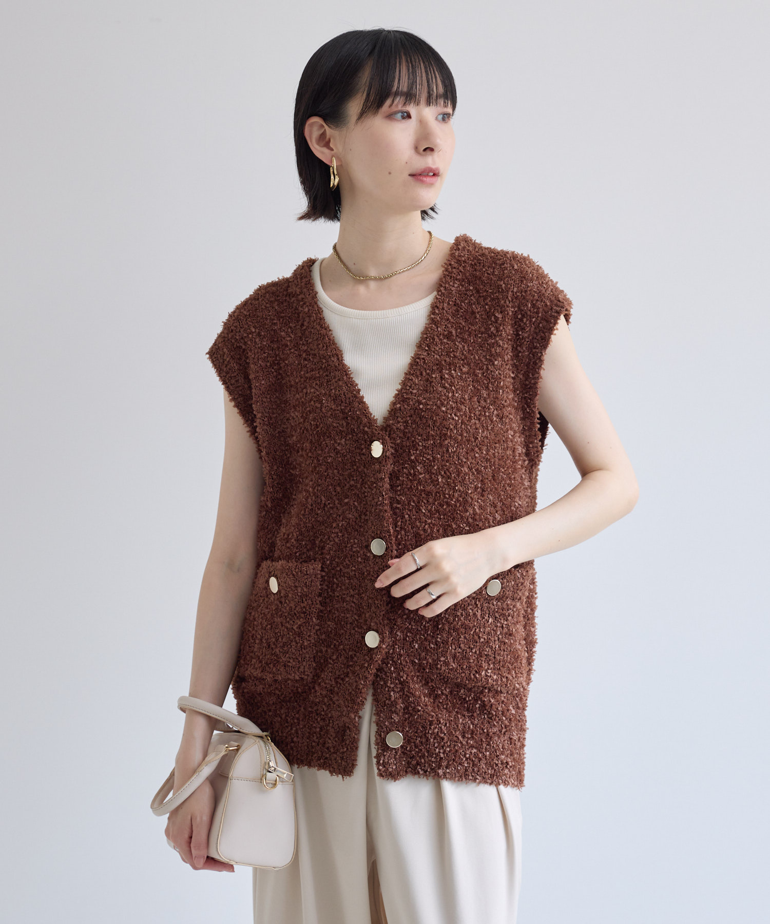 cloche ワシャワシャニットベスト | IKG crossing