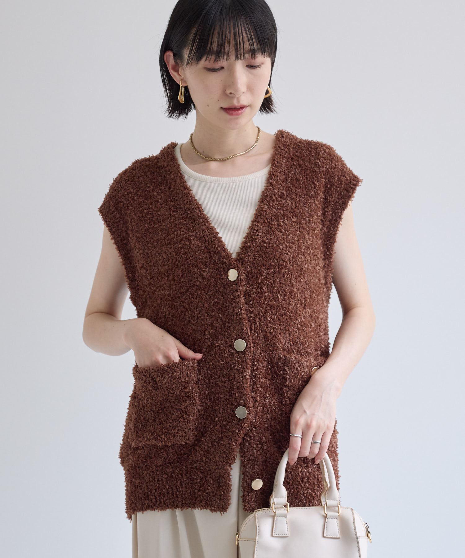 cloche ワシャワシャニットベスト | IKG crossing