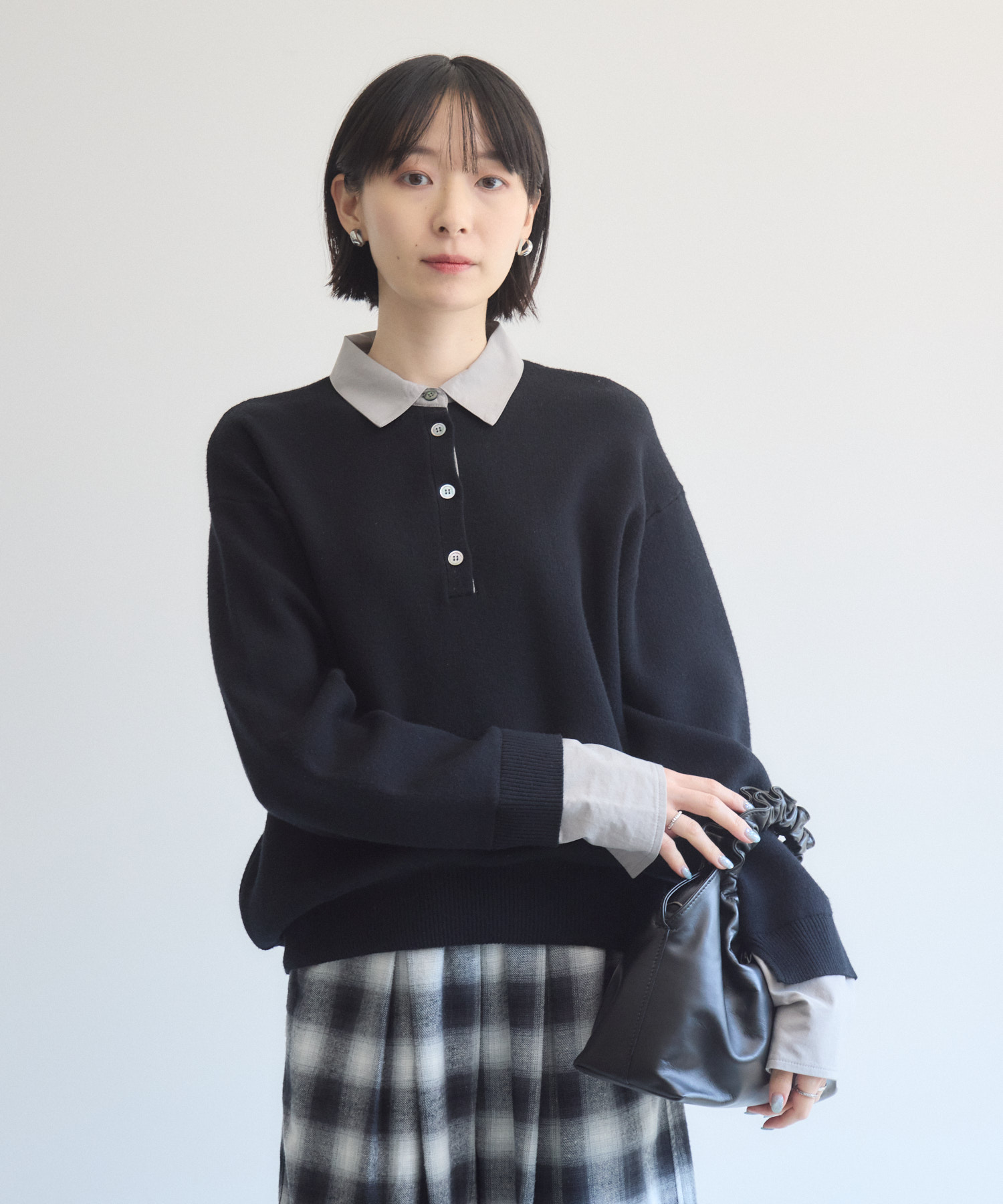cloche シャツレイヤード風ニット | IKG crossing
