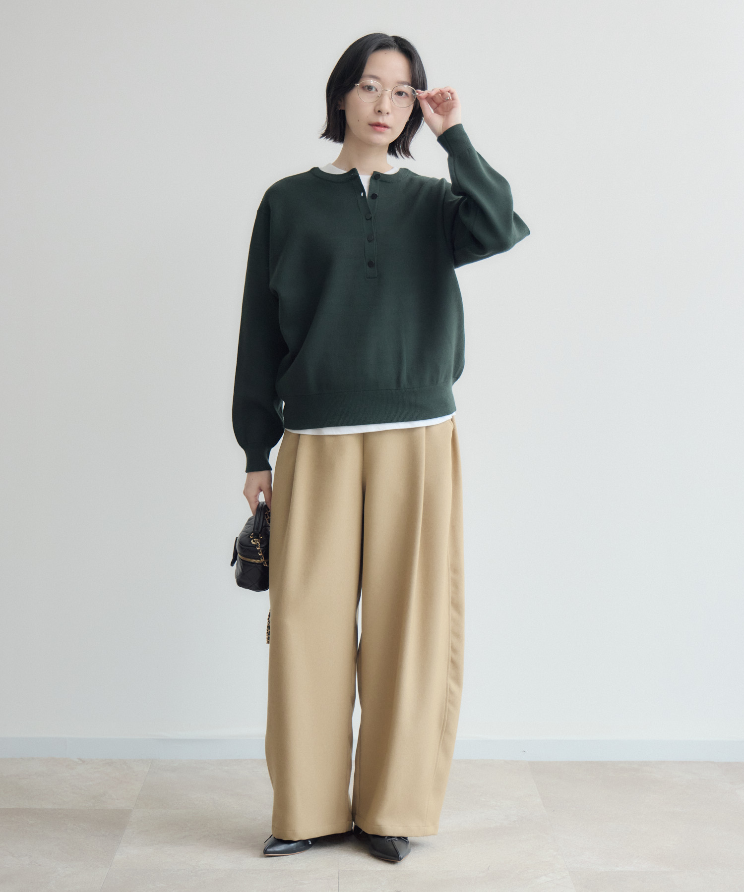 cloche ヘンリーネック前後2WAYロゴニット | IKG crossing