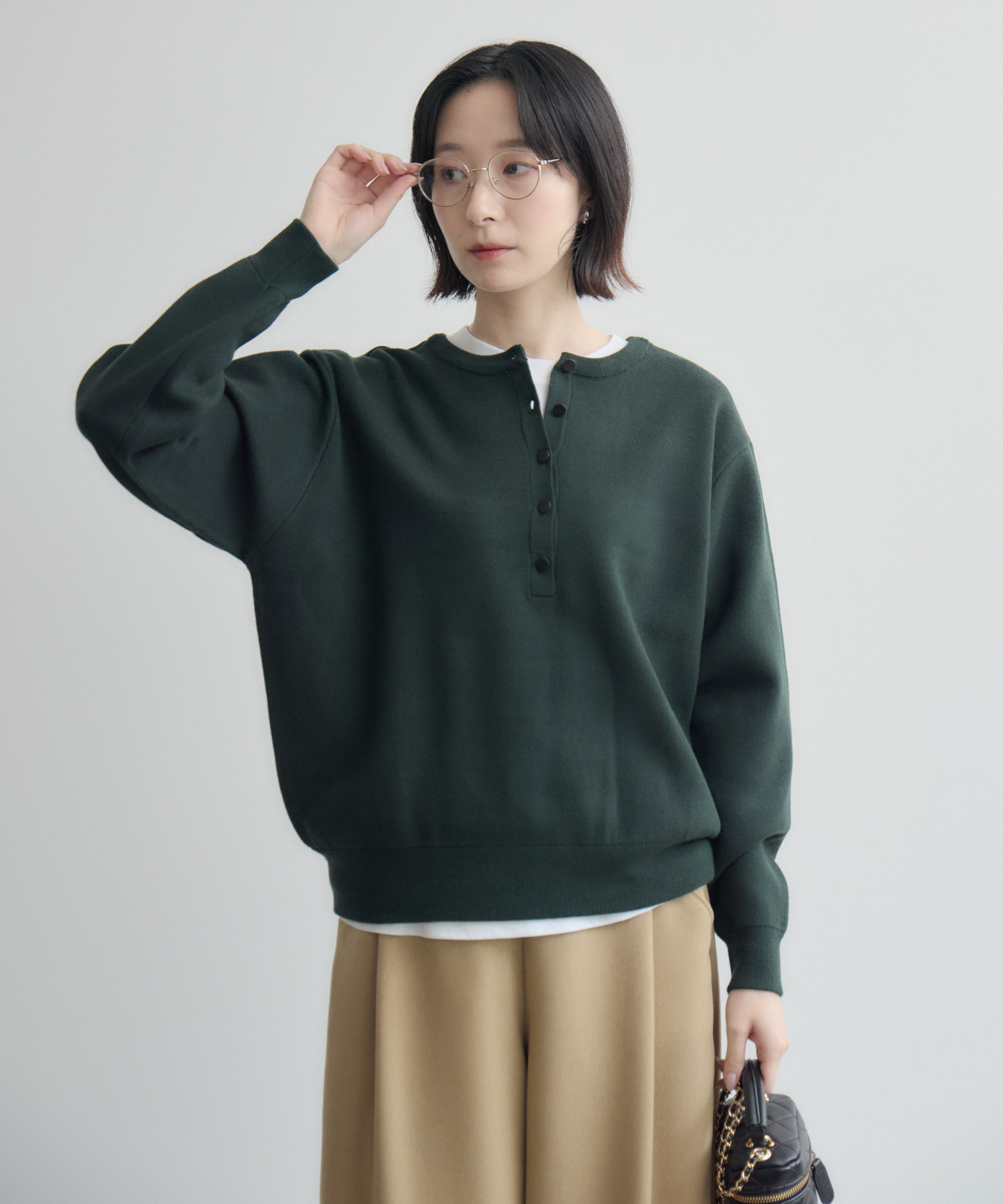 cloche ヘンリーネック前後2WAYロゴニット | IKG crossing