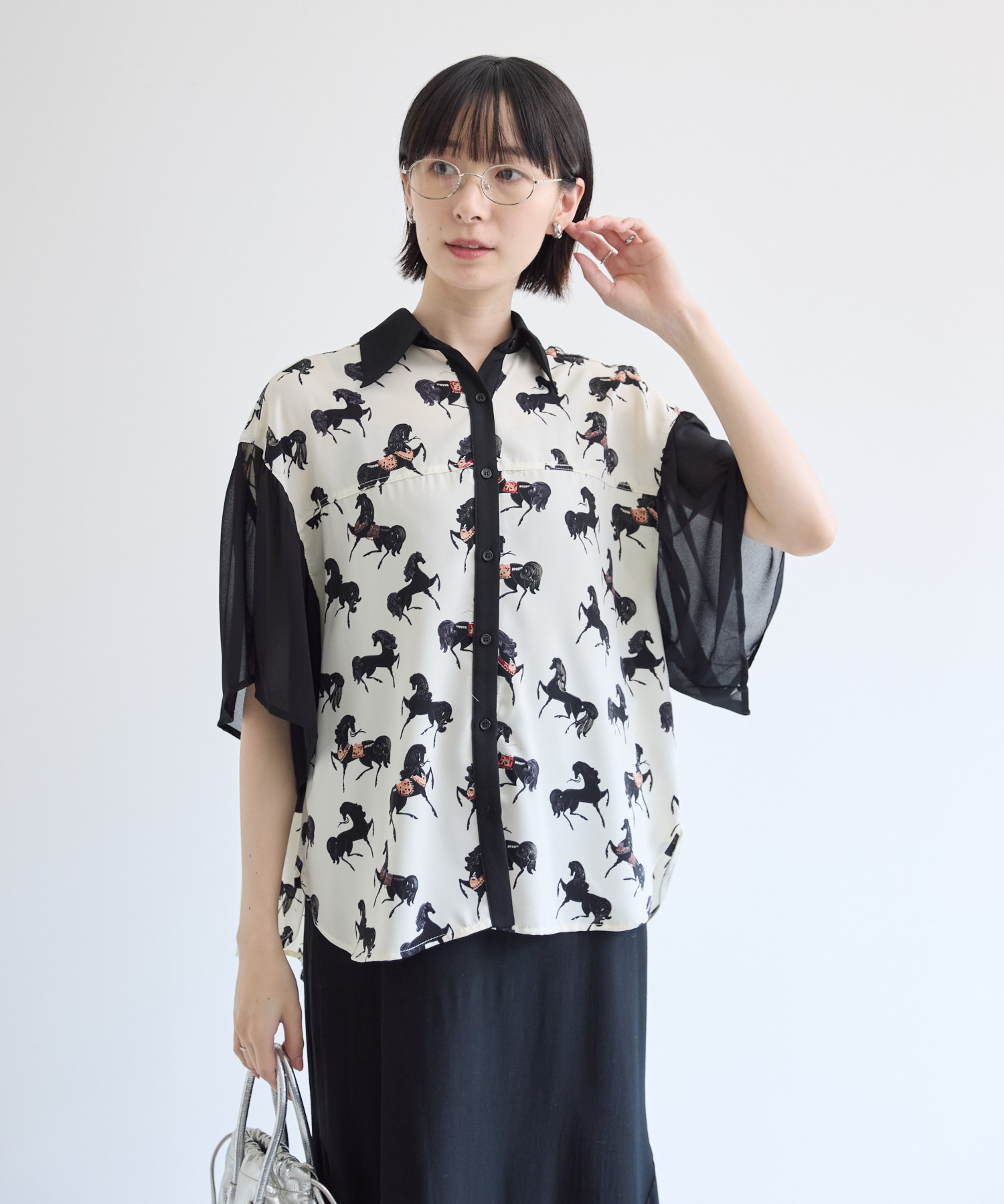 ホース柄シャツブラウス | IKG crossing