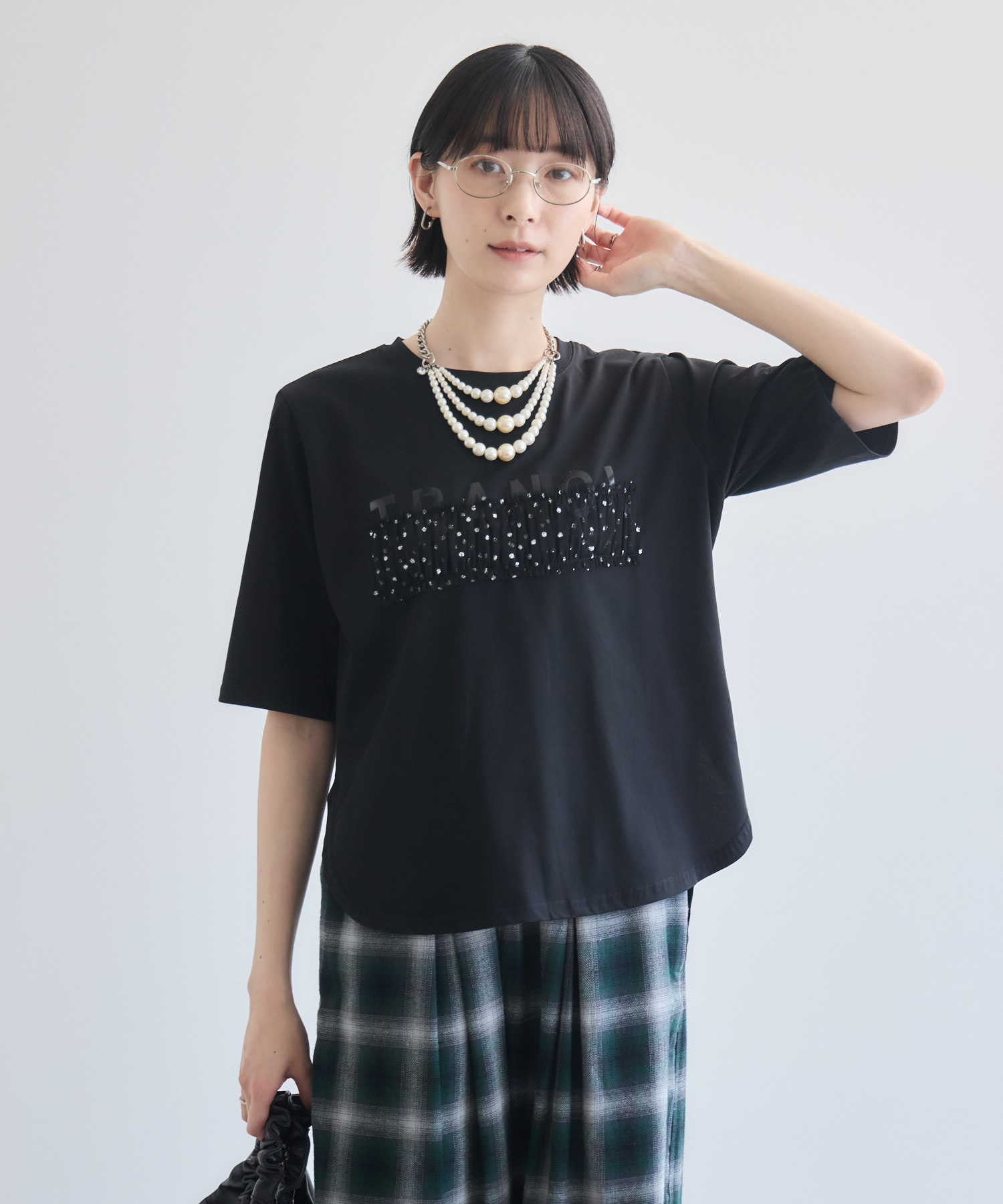TRANOI. ドットチュールバーラウンドTシャツ | IKG crossing