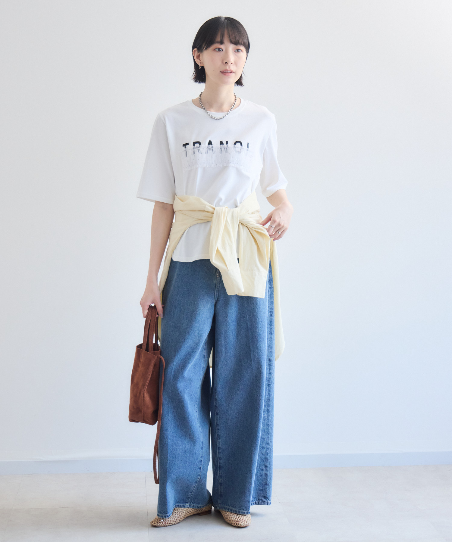 残りわずか】TRANOI. ドットチュールバーラウンドTシャツ | IKG crossing