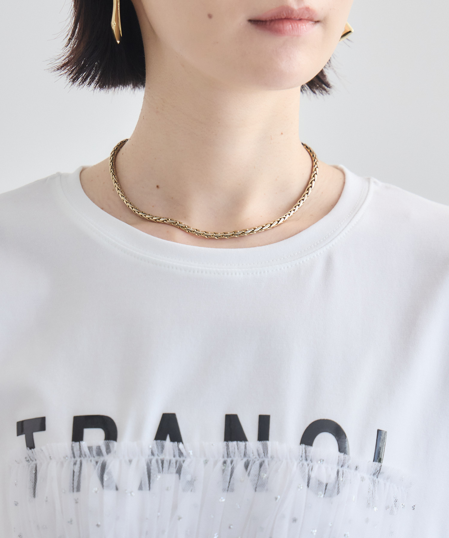 TRANOI. ドットチュールバーラウンドTシャツ | IKG crossing