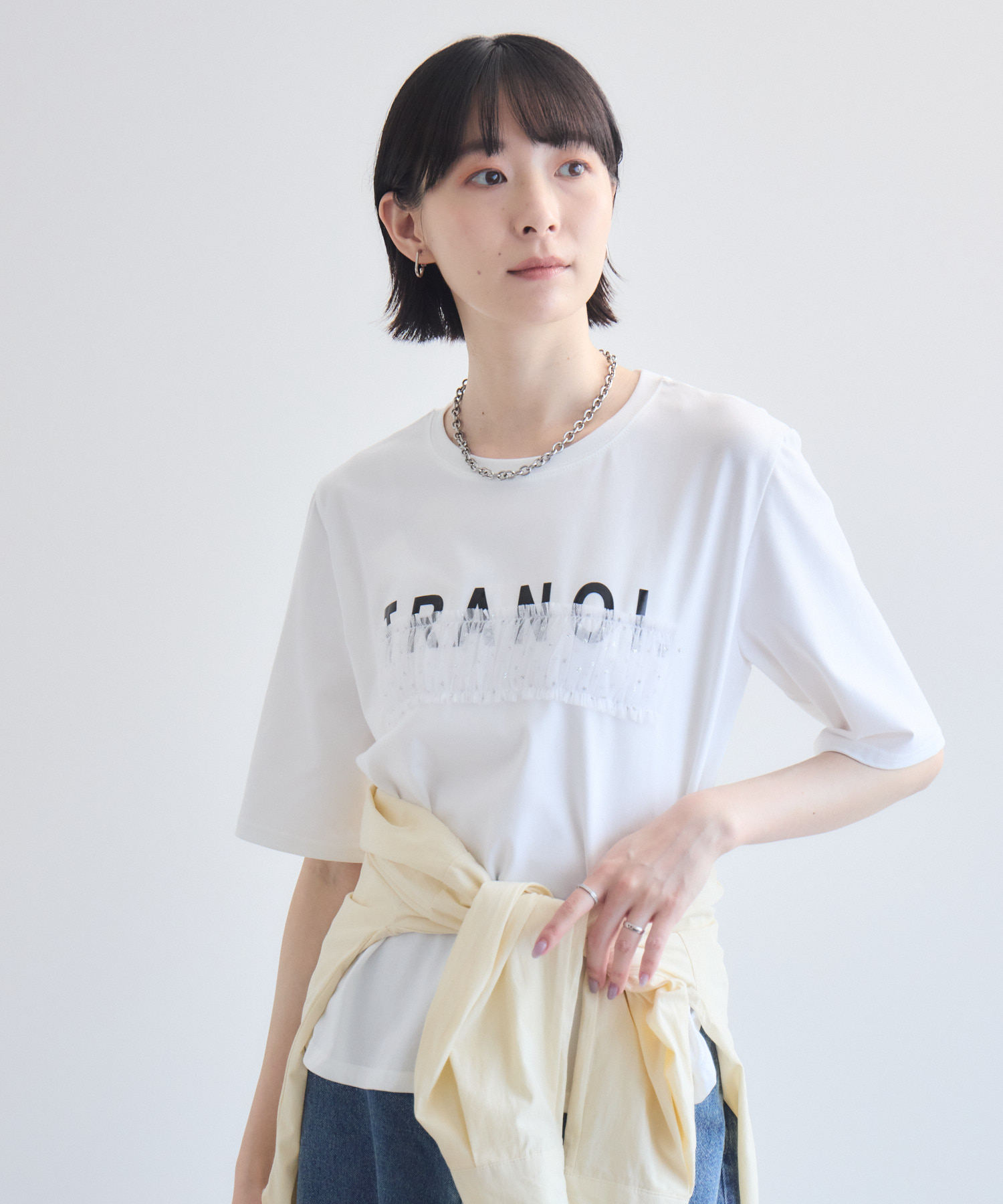 TRANOI. ドットチュールバーラウンドTシャツ | IKG crossing