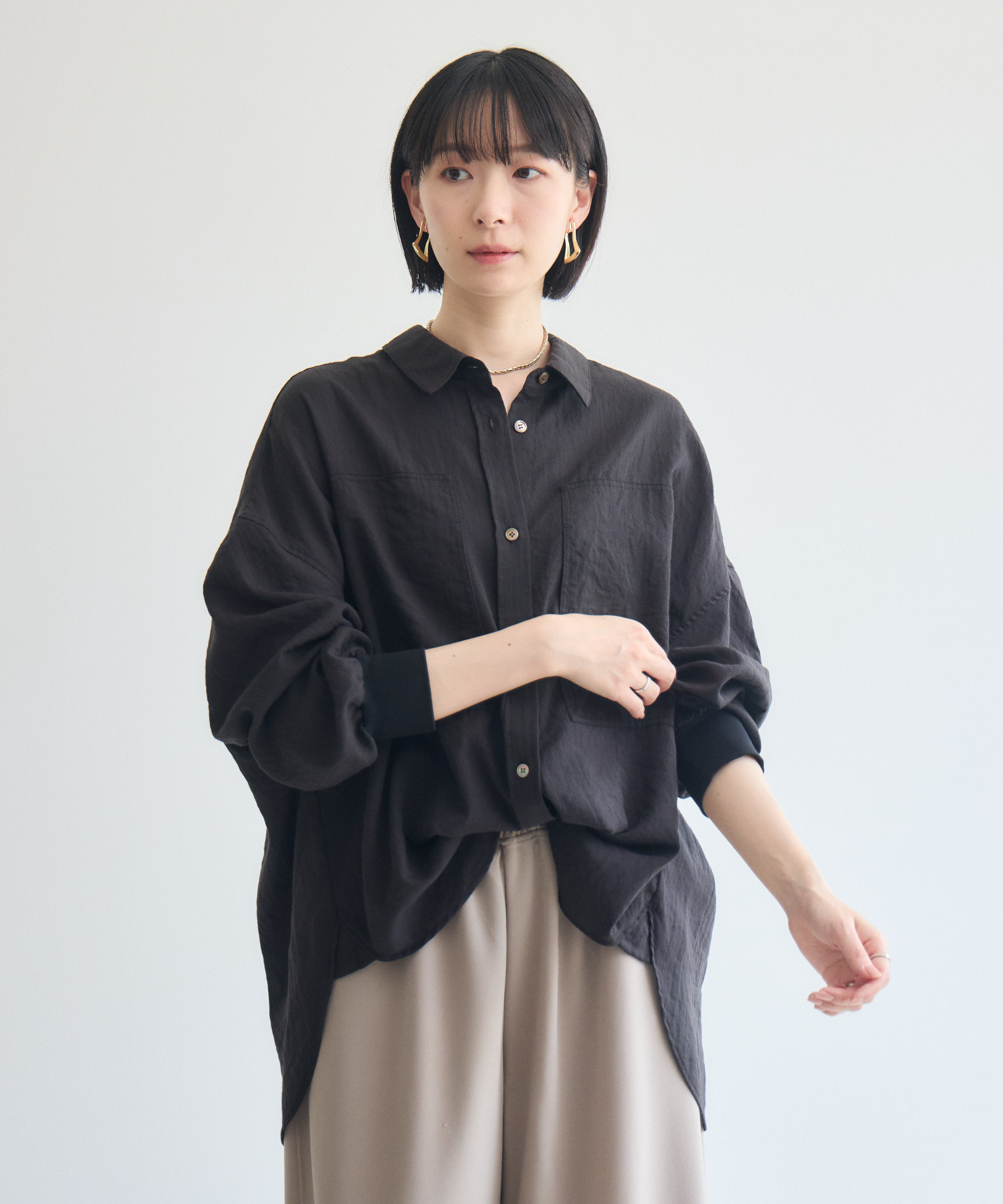 Dignite Collier エアリー袖口リブシャツ | IKG crossing