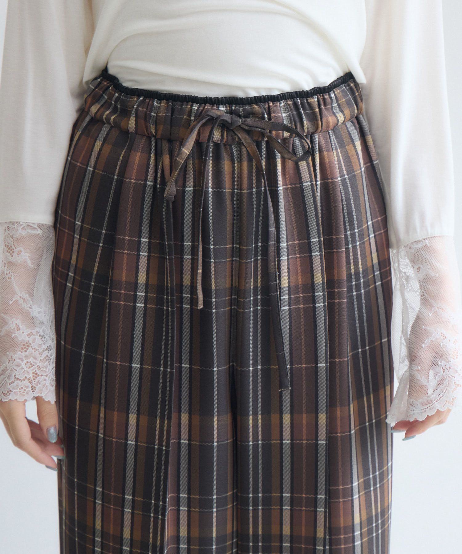 Dignite Collier ワイドチェックパンツ | IKG crossing