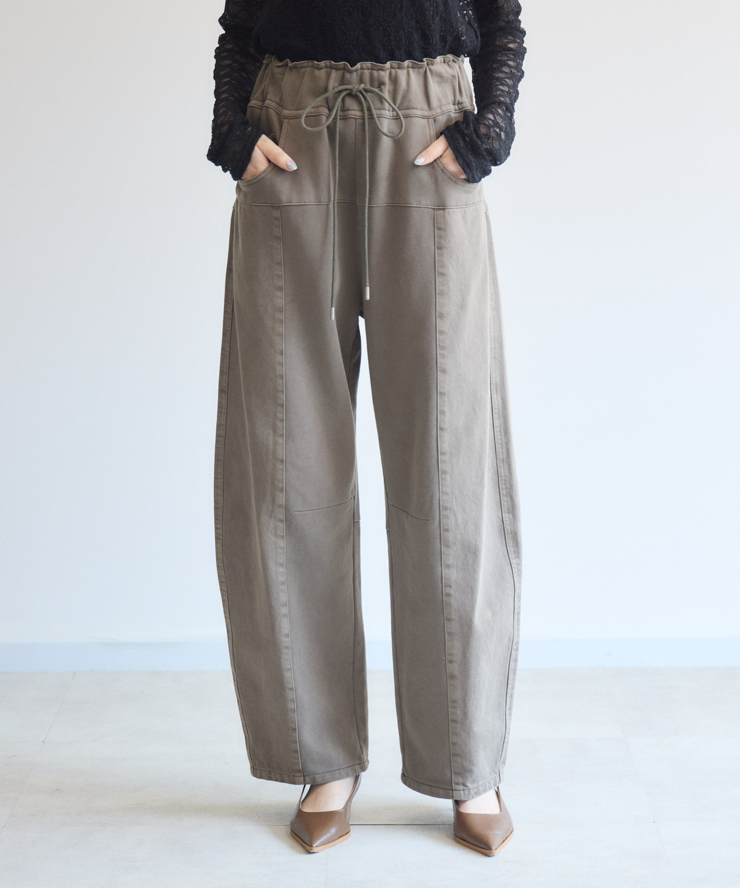 Dignite collier ガーメントダイ 切替パンツ Dignite Collier ガーメントダイサイド切替パンツ | IKG crossing