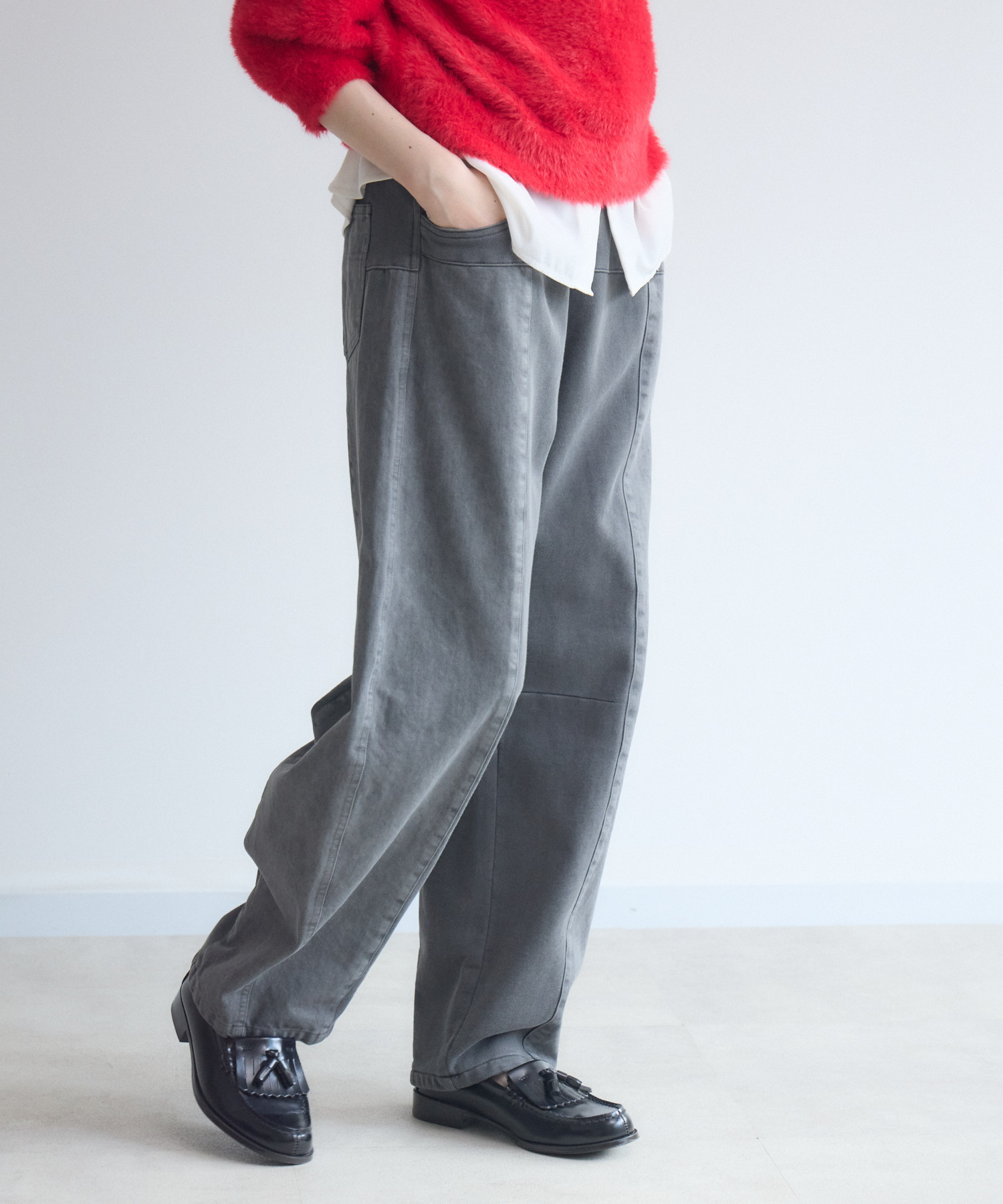 Dignite collier ガーメントダイ 切替パンツ Dignite Collier ガーメントダイサイド切替パンツ | IKG crossing