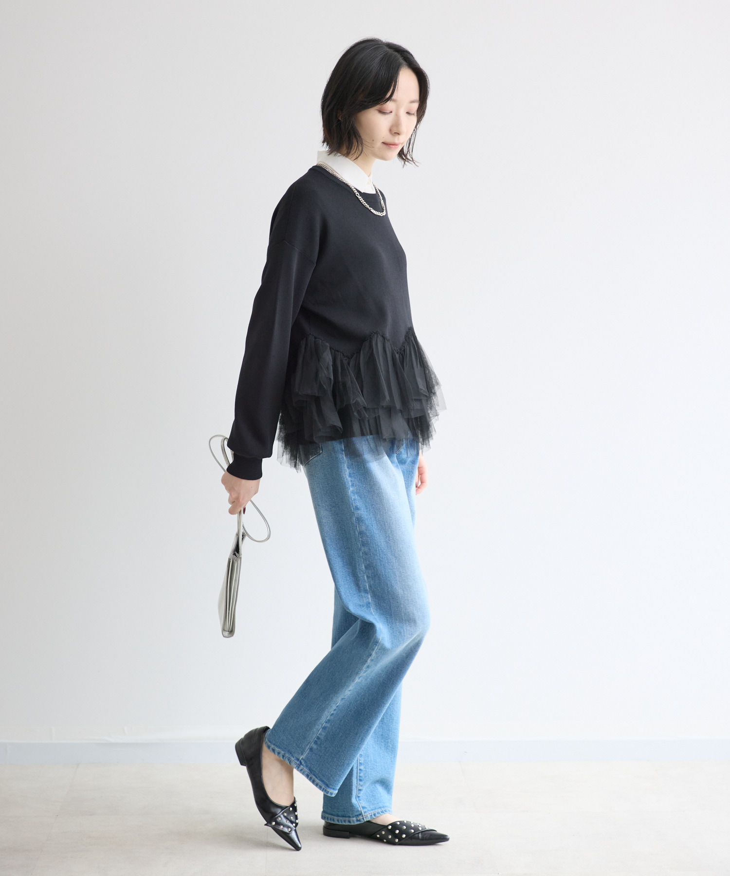 ROSIEE 裾チュールニット | IKG crossing