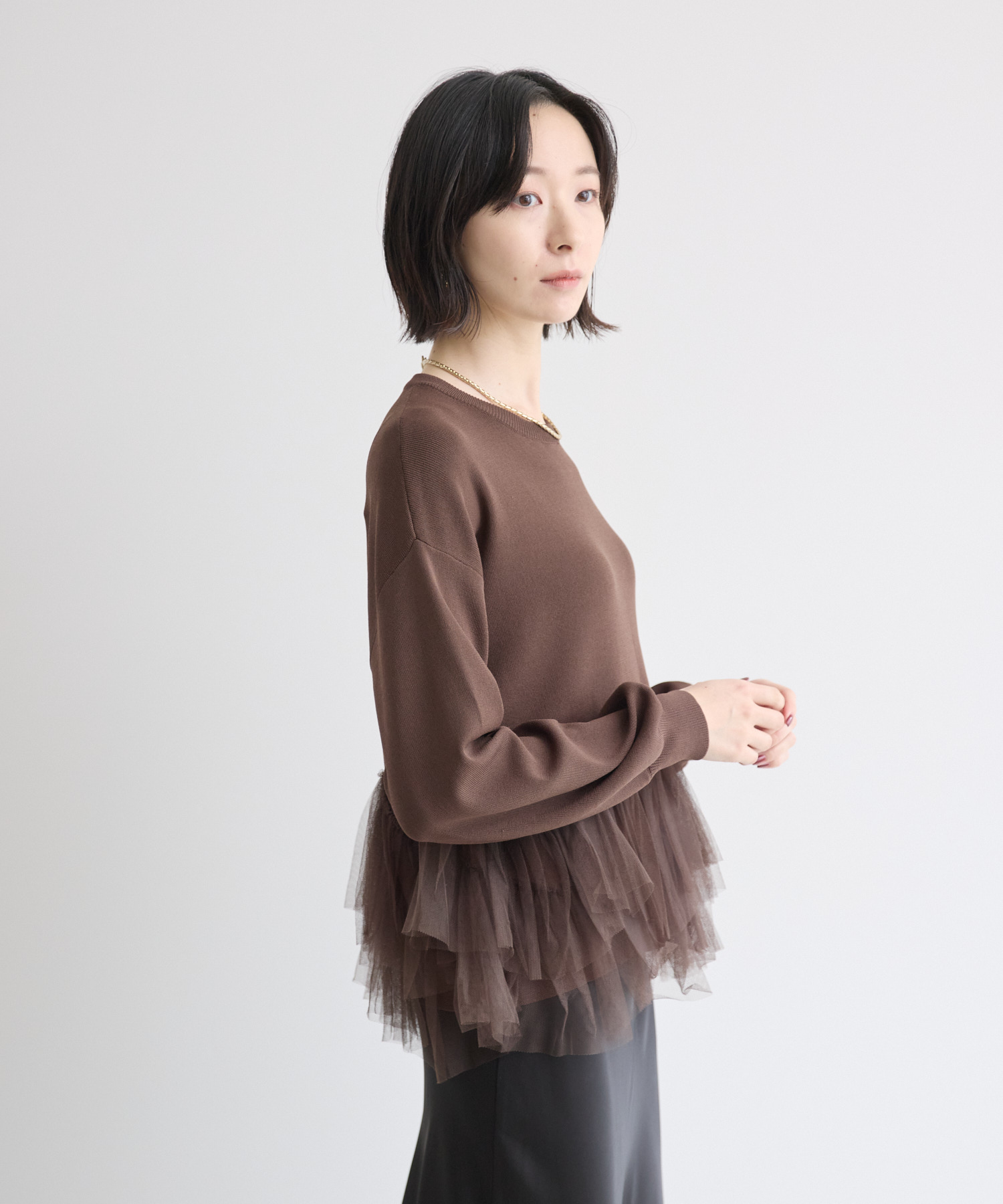 ROSIEE 裾チュールニット | IKG crossing