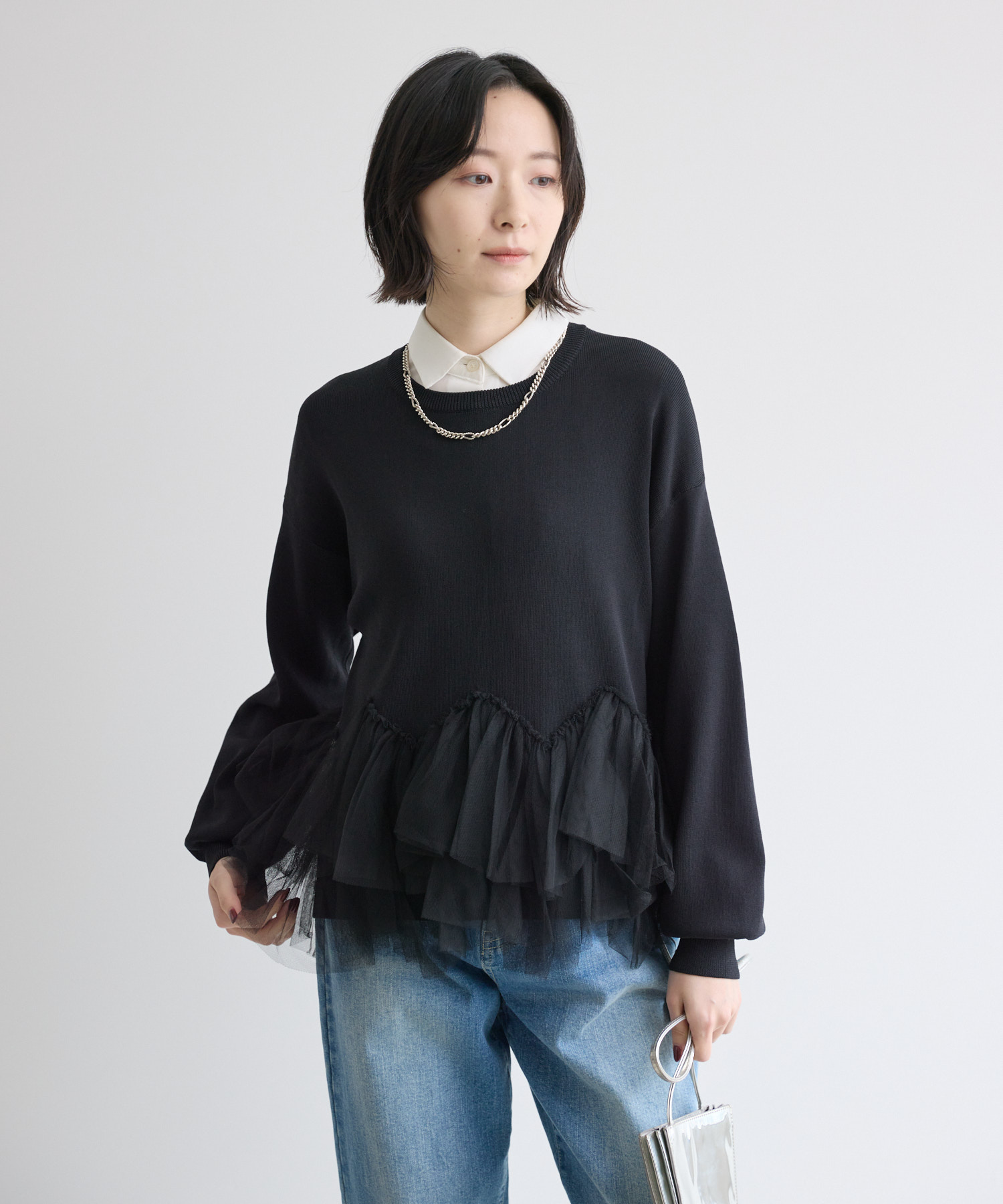 ROSIEE 裾チュールニット | IKG crossing