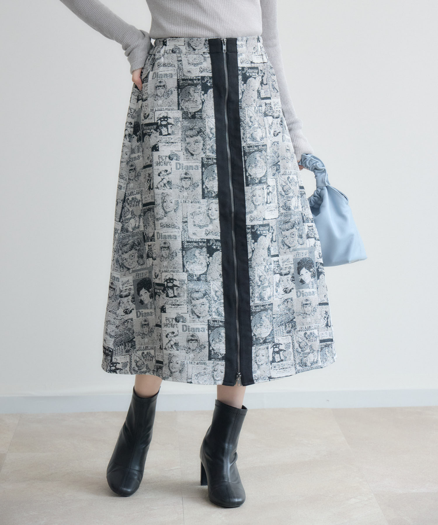 新品♡モックネック 総柄*シャツ&中古♡プリーツ*スカート♡S ゴルフ.スポーツ コミック柄ゴブランジップスカート | IKG crossing