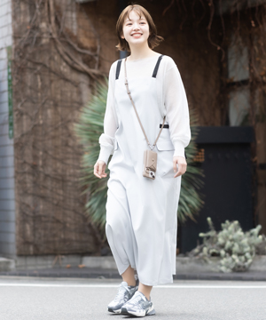 ★お洒落なデザイン! サガロイヤルミンク　ベスト★ 残りわずか】【meeny miny】ケトルんカーゴサロペットワンピース | IKG