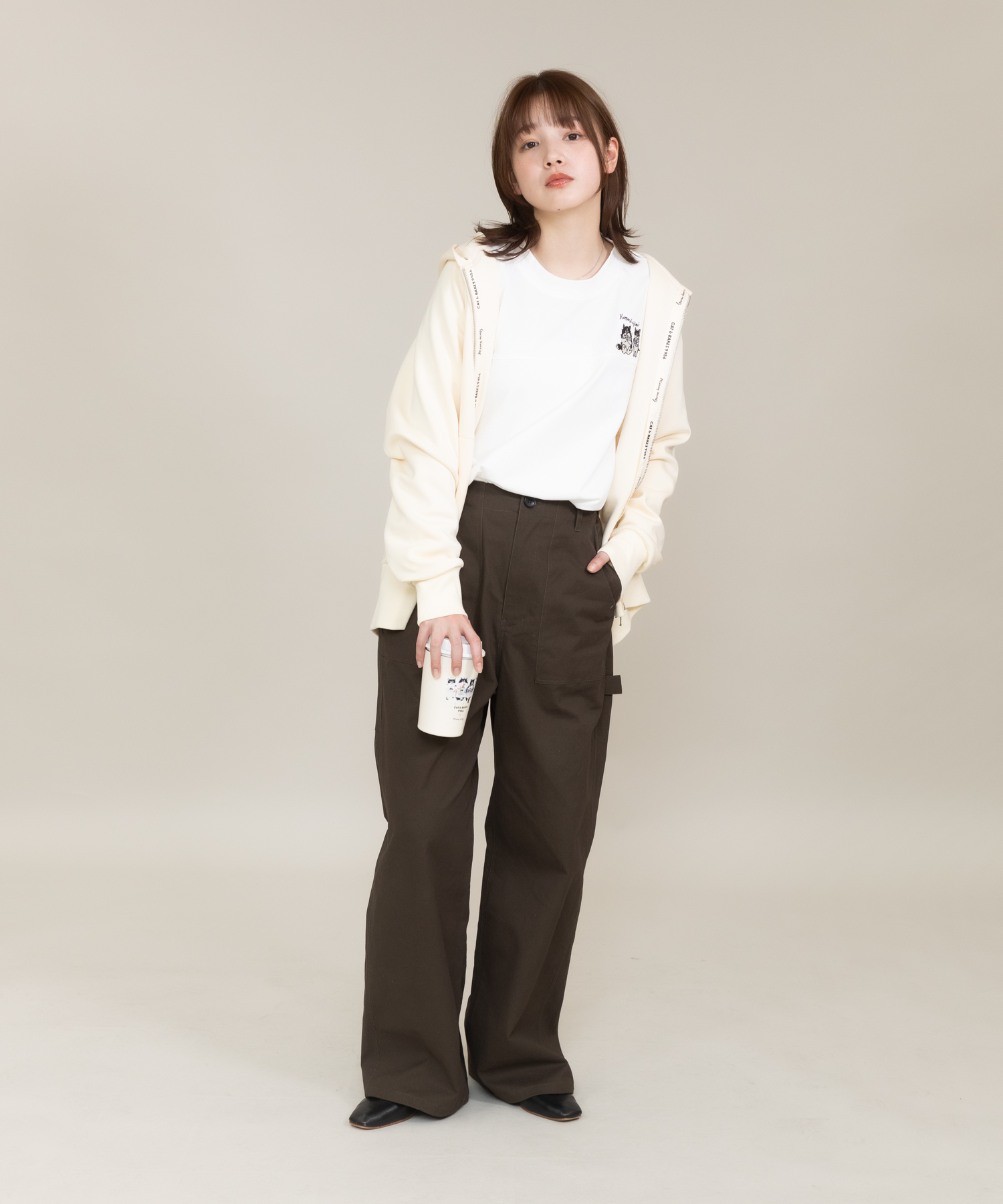 ハーネス付きバイカラーZIPショートパーカー– A AM STUDIO