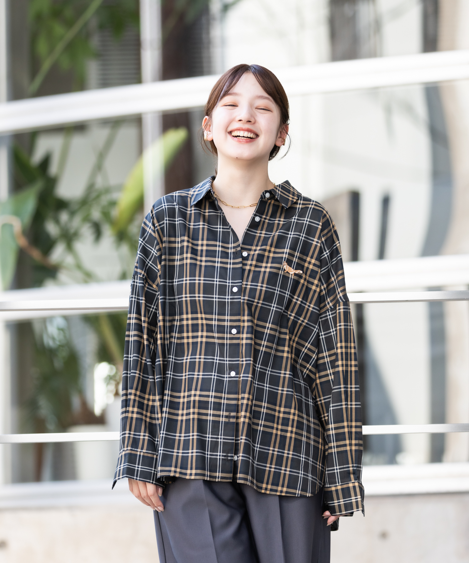 旭山動物園応援商品】キタキツネチェックシャツ / meeny miny | IKG