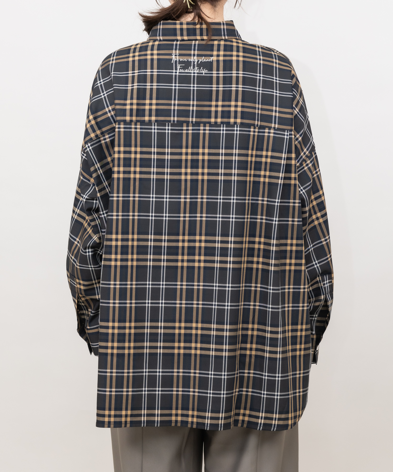 旭山動物園応援商品】キタキツネチェックシャツ / meeny miny