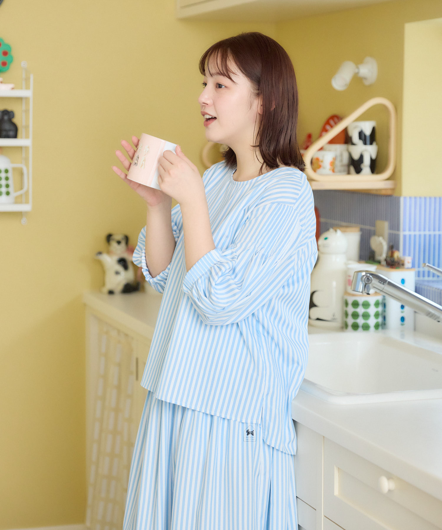 EISO KONDO ストライプロングベスト Mサイズ 麻混のロングベスト 436-02 Series | かぐらやONLINE SHOP