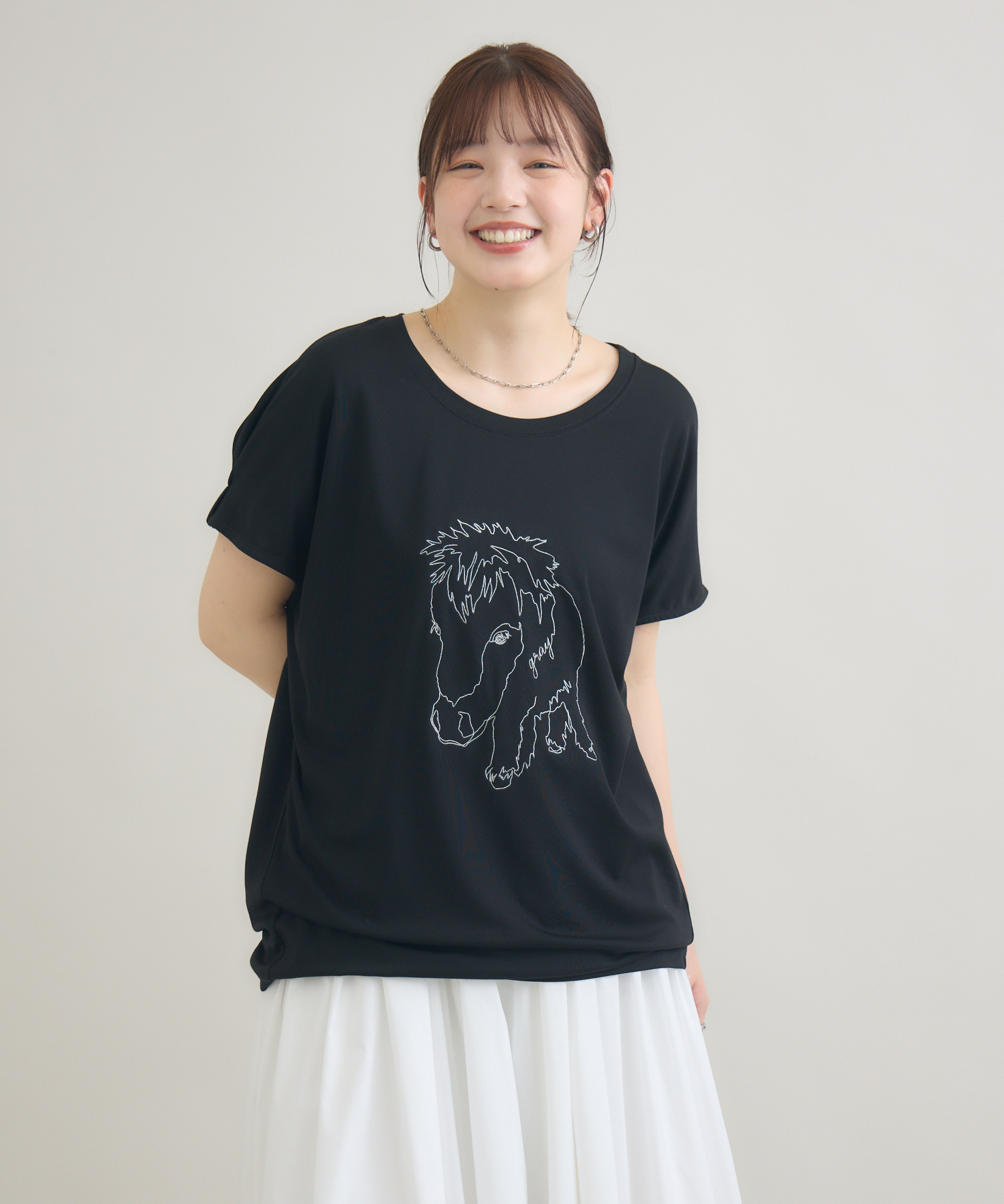 おひさま牧場】「グレイ」刺繍Tシャツ / meeny miny | IKG crossing