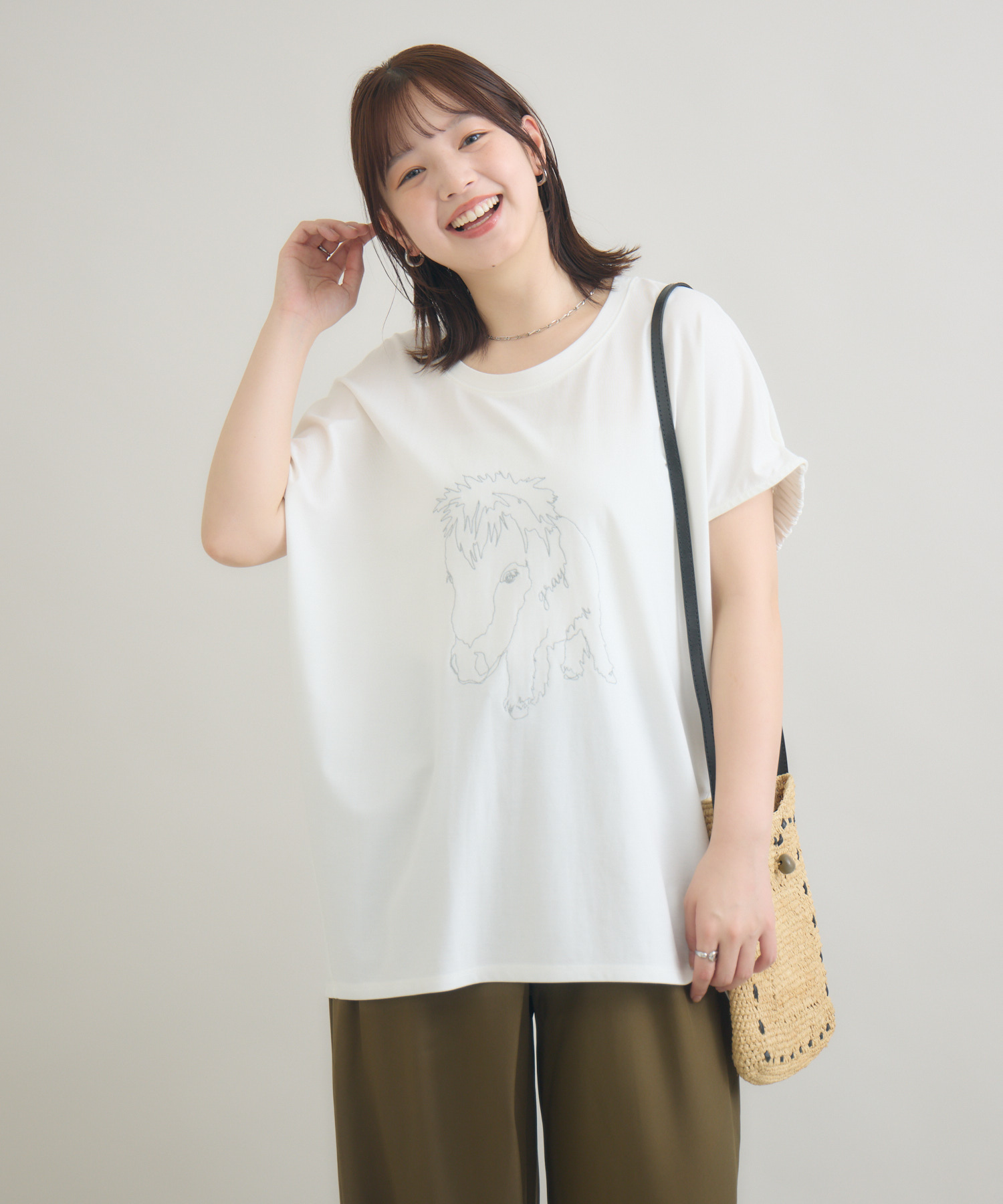 おひさま牧場】「グレイ」刺繍Tシャツ / meeny miny | IKG crossing