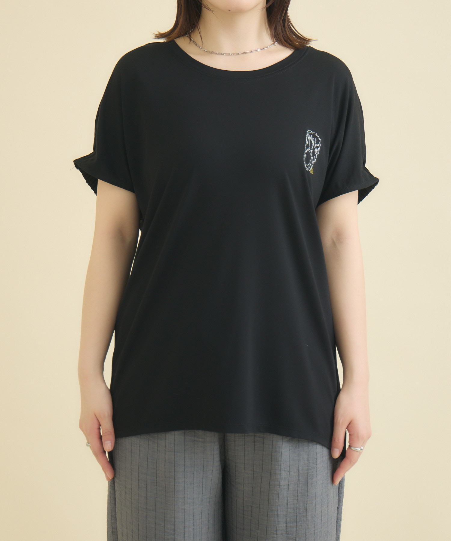 おひさま牧場】「バク」ワンポイント刺繍Tシャツ / meeny miny | IKG