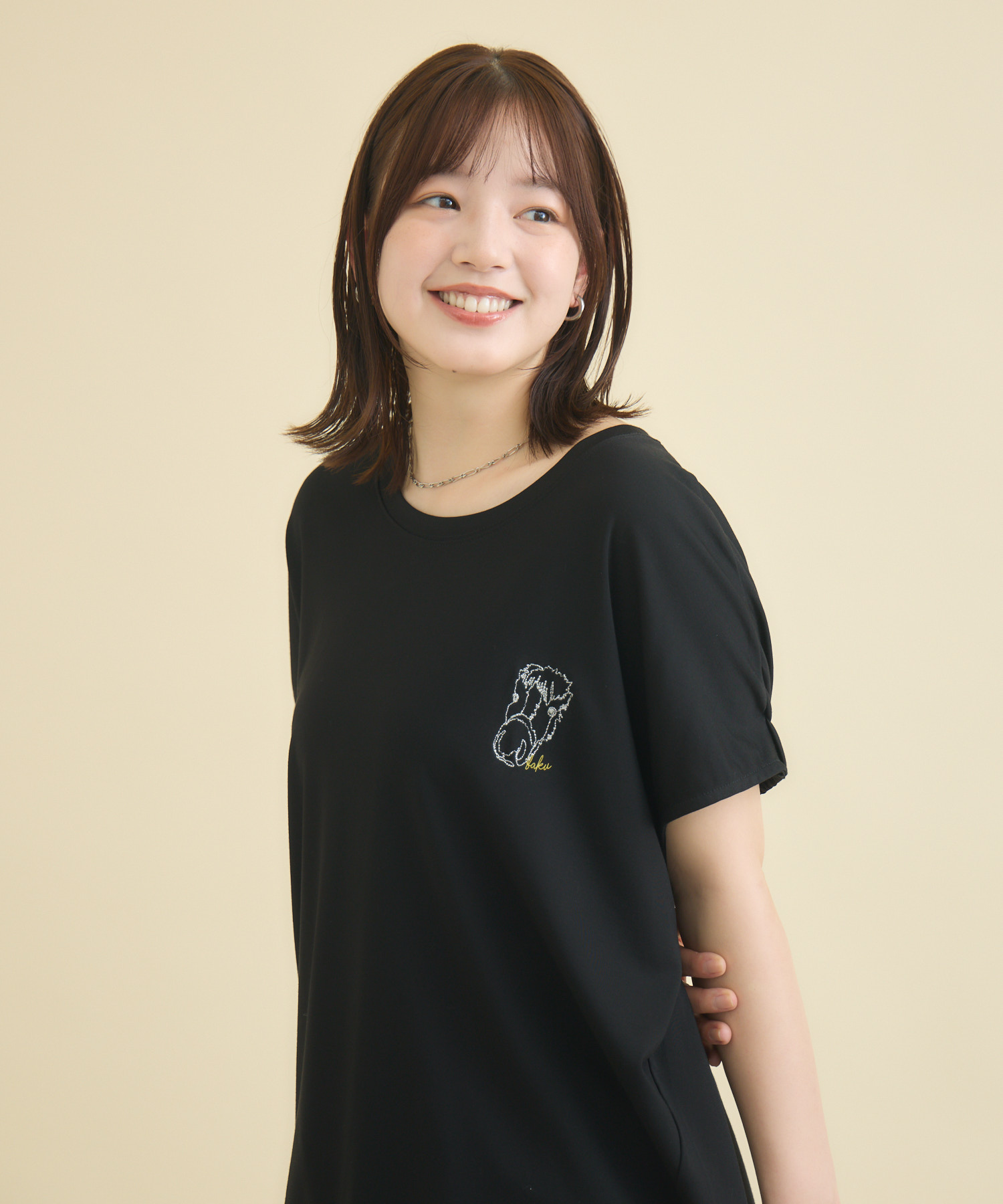 おひさま牧場】「バク」ワンポイント刺繍Tシャツ / meeny miny | IKG