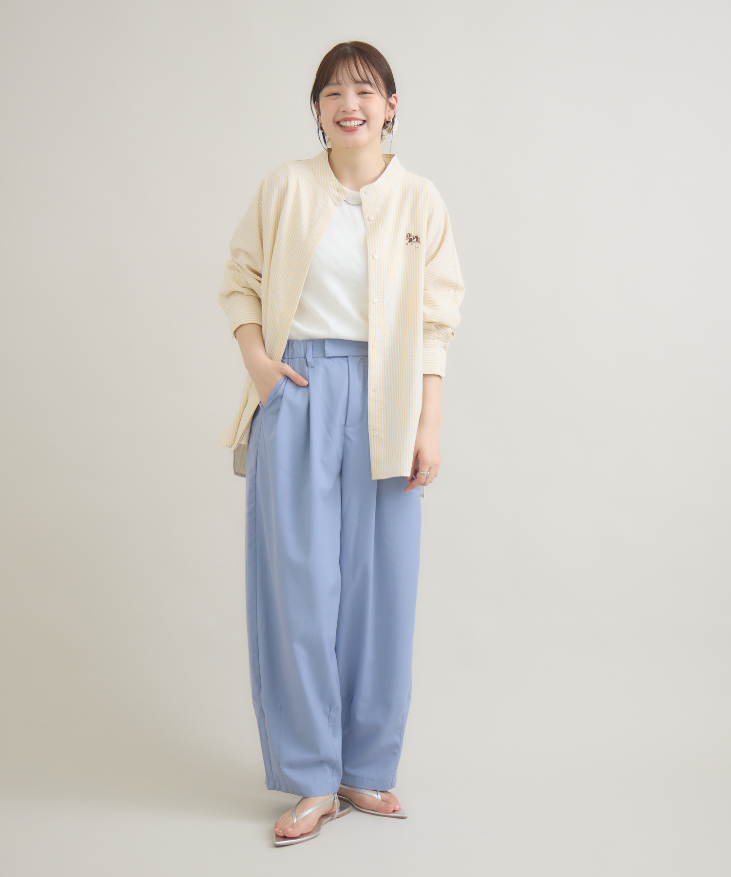 おひさま牧場】ストライプシャツ 「ルパン」刺繍 / meeny miny | IKG 
