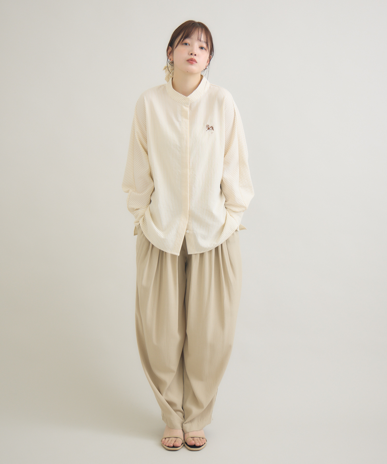 おひさま牧場】ストライプシャツ 「ルパン」刺繍 / meeny miny | IKG