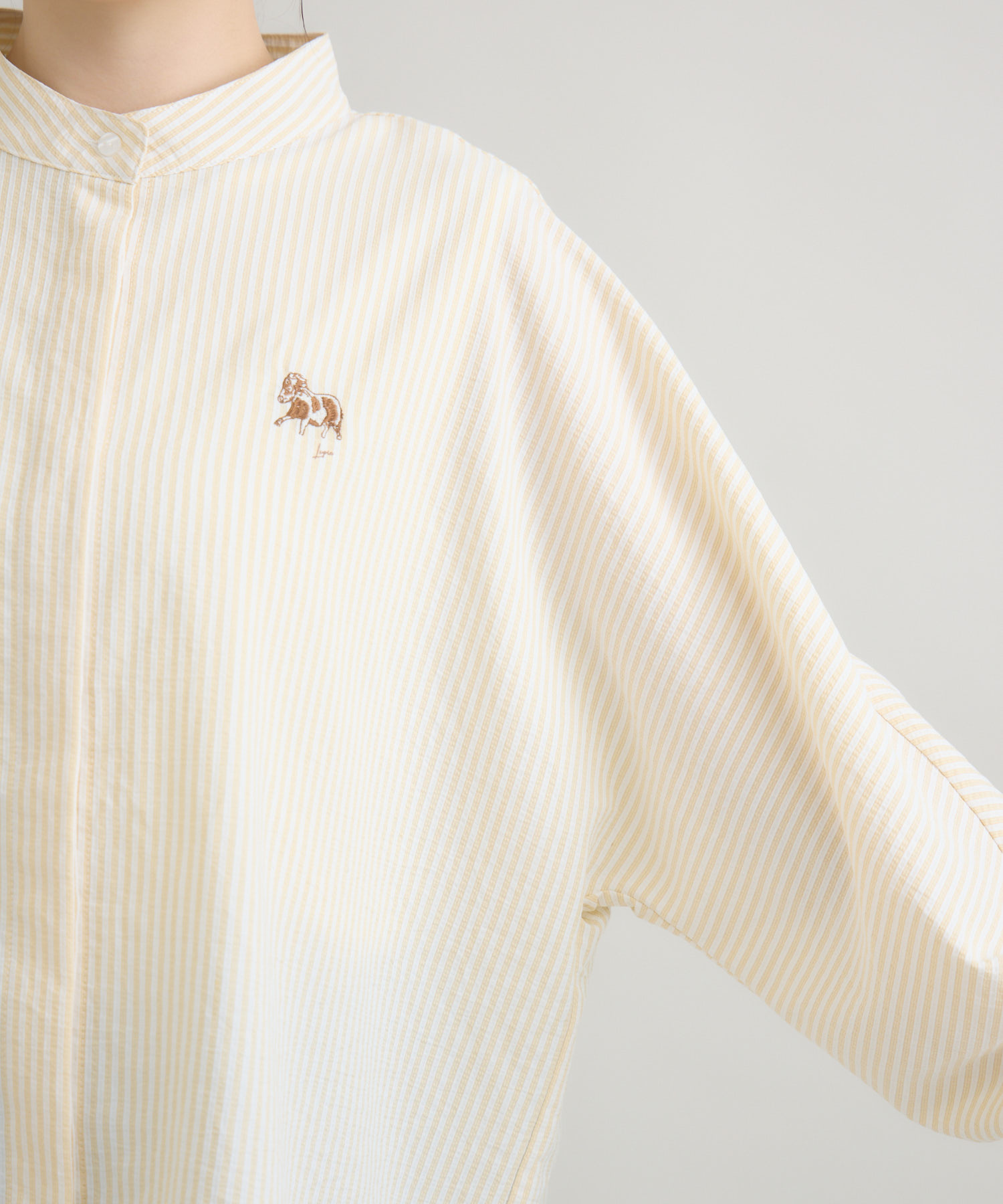 おひさま牧場】ストライプシャツ 「ルパン」刺繍 / meeny miny | IKG