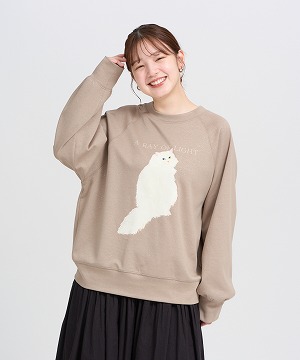 白猫 Lサイズ サンプルページ オーダー よそんちの猫】白猫 ラメプルオーバー | IKG crossing